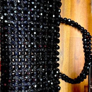 Sassy Jones Black beaded clutch